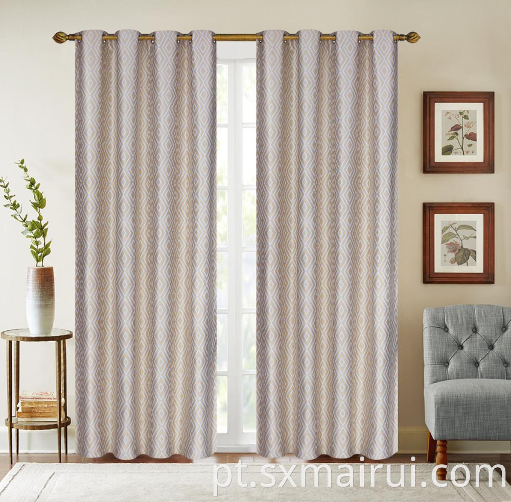 Full Polyester Jacquard Curtain With Diamond Pattern